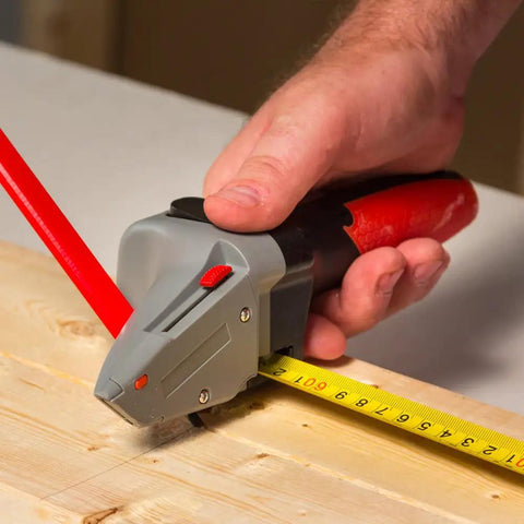 Using All in One Drywall Tool With Built In Tape Measure And Utility Knife Measure Mark And Cut Drywall Shingles Tile Carpet Foam