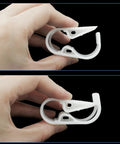 Adjustable 1/2 To 5/8 Inch Plastic Tubing Clamps, 5 Pack Peg Tube Clips, white, held between fingers, lab style pinch valve look.