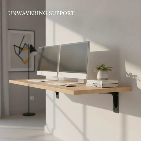 Sturdy Q235 Steel Triangular Shelf Bracket For Floating Desks And Wall Shelves, Built Tough Wall Mount Support in office setup