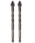 HARFINGTON 2-pack titanium-coated masonry drill bits, 12mm with 1/4 in hex shank