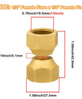Two Pack One Half Inch Female To One Half Inch Female Double Flare Swivel Brass Adapter Fittings With Beefy Brass Build And Easy Install Swivel Nut Flare Tube Connector For Valve Lines Hydraulic Automotive And HVAC DIY Projects, brass fitting size chart