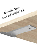Heavy Duty Hidden L Brackets for Wood Shelves with Ultra Strong Support and Rust Proof Metal Construction, Concealed Installation