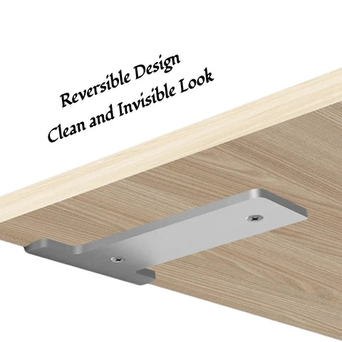 Heavy Duty Hidden L Brackets for Wood Shelves with Ultra Strong Support and Rust Proof Metal Construction, Concealed Installation