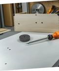 Six Pack Nylon Buffing Polishing Wheel Discs With 75 Mm Diameter Fits Most Bench Grinders Universal 10 Mm Hole Kit For Wood and Furniture Smoothing And Shiny Finishes Fast Swapping Easy Use on work surface with tools.