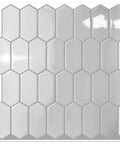 Gray Hexagon Peel And Stick Backsplash Tiles, 10 Sheets, Self Adhesive Wall Tile Stick On For Kitchen, Bathroom, RV, Or Fireplace, Easy Install, Strong Adhesive, Water Resistant, Dope Easy To Clean with shiny hexagonal pattern