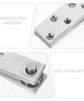 Close-up of stainless steel 360 degree pivot hinge, showcasing holes and pivot mechanism, part of the heavy duty concealed door hinges set.