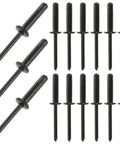 Beefy Heavy Duty Aluminum Pop Rivets Kit 20 Pcs Black Metal Blind Rivets With Quick Install For Industrial Automotive Kayak