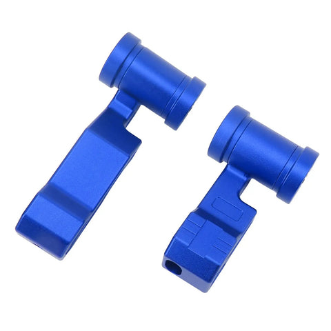 Blue Aluminum Alloy Gear Shift Lever Knob Cover Kit For Jeep JK And JKU Models 2011 To 2018 With Extended Ergonomic Handle Perfect Upgrade For Off Road Adventures That Look Sick. Pair of blue anodized aluminum shifter handles