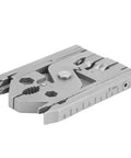 Compact view of 25-inch stainless folding multitool kit with wrench, wire cutter, and screwdrivers, heavy duty outdoor gear for camping.