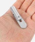 Heavy Duty Scaffold Guardrail Lock Pins 20 Pack Zinc Plated Steel Fixing Pegs held in hand showcasing design and size.
