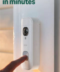 Totally Wire Free Wireless Video Doorbell Camera With Killer 2K Definition And Head To Toe View Featuring Enhanced Audio And Sync Hub For Zero Drama Setup, close-up of installation process.