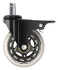 3 Inch Swivel Caster Wheel With Brake Replacement For Pellet Grills HDW302 Universal Compatibility Side View