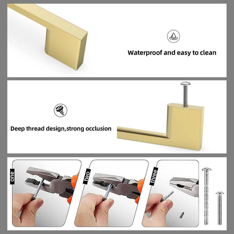10 Pack 6-1/4 Inch Brushed Gold Cabinet Pulls For Kitchen And Home Use Zinc Alloy Drawer Handles installation process