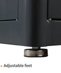 Close-up of adjustable feet on Heavy Duty CNC Tool Cabinet CAT40 Tool Holder Rack With ABS Buffering Liners Water Resistant Steel.