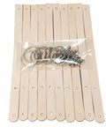 Ten Pack Of One Half Inch Natural Vegetable Tanned Leather Keychain Blanks Ready For Custom Stamping And Tooling with split rings