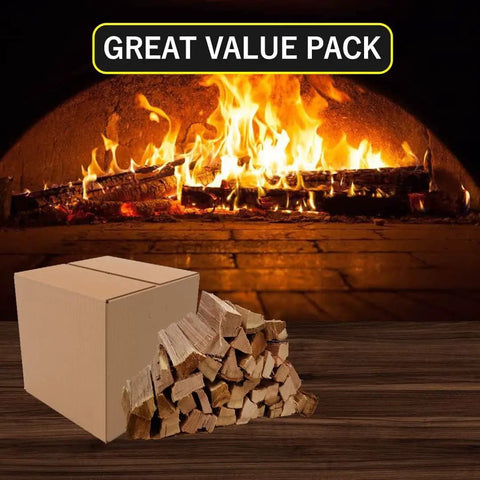Kiln Dried Pizza Oven Wood Logs 6 Inch For Grills And Smokers With Hickory Oak And Cherry Blend USDA Certified 12 Lbs in box