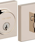 Heavy Duty Smart Deadbolt Electronic Lock Forged From Solid Brass With Sleek Polished Nickel Surface Bluetooth Keyless Entry Setup front view of lock