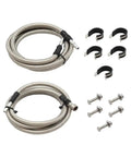 Heavy Duty Stainless Steel Fuel Line Kit For Chevy Silverado 1500 2004-2008 Super Tough Rust Resistant Direct OEM Fitment Ultimate Upgrade, two hoses and clamps