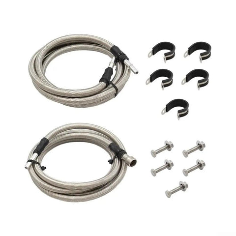 Heavy Duty Stainless Steel Fuel Line Kit For Chevy Silverado 1500 2004-2008 Super Tough Rust Resistant Direct OEM Fitment Ultimate Upgrade, two hoses and clamps