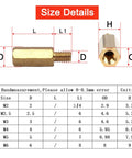 40 Piece Hex Brass Male Female Standoff Spacer Screws Nuts Assortment Kit For Electronics And Do It Yourself Projects Pro Grade Dual Threaded Ends Precision Machined Great For Circuit Boards Enclosures And DIY Chassis Builds size chart with M2-M6 dimensions