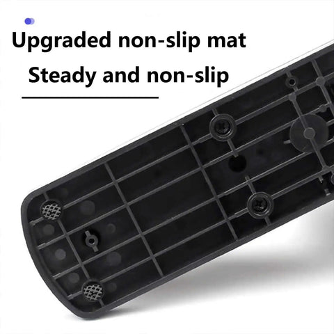 Bottom view of Universal Sustain Pedal for Keyboard With Polarity Switch Red showing upgraded non-slip mat detail