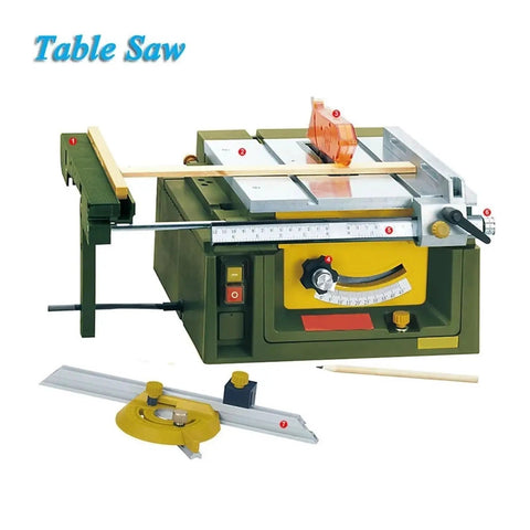 Ultra Compact Mini Table Saw With 200W 7000 RPM Motor To Nail Every Cut On Home Woodworking Projects Featuring adjustable blade angle and detailed setup option.
