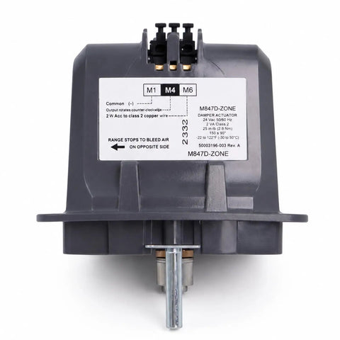 Zone Valve Actuator Replacement Motor For ARD And ZD Dampers, 24V Spring Return, Plug And Play With Adjustable Min And Max Stops, Compatible With Honeywell M847D1004 Damper Operator, Not For EARD Vents; front view