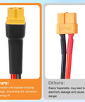 Heavy Duty 10AWG XT60 Solar Extension Cable with comparison of molding design, highlighting connector differences.
