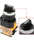 Momentary Rotary Selector Switch 2 Position Self Resetting 22mm Mounting Hole 10A 220V 380V Plastic Control Switch