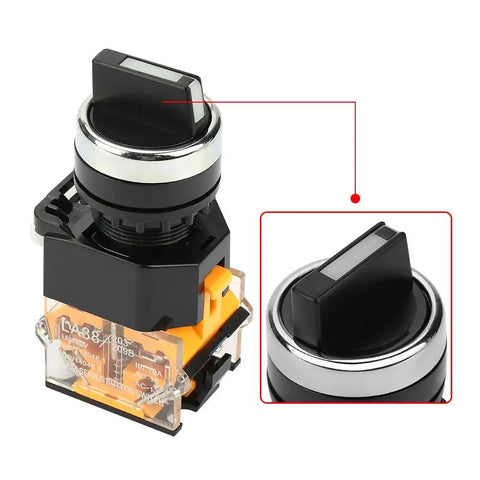 Momentary Rotary Selector Switch 2 Position Self Resetting 22mm Mounting Hole 10A 220V 380V Plastic Control Switch