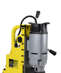Workhorse Magnetic Drill Press Equipped With MT3 Spindle Taper And 13 Piece Annular Cutter Set front view showing 1350W motor and sturdy base.