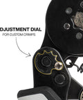 Close-up of adjustment dial on Ratcheting Ferrule Crimping Tool Set With Hex Pliers For 10-22 AWG Wire, enhancing crimp precision.