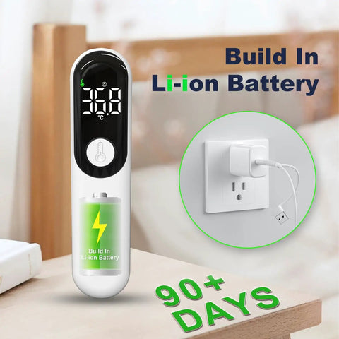 Rechargeable Non Contact Forehead Thermometer For Adults And Kids Fast Reading Touchless Medical Digital Thermometer Infrared Safe Accurate Family Friendly Easy To Use At Home Clinic Travel, white handheld model with display