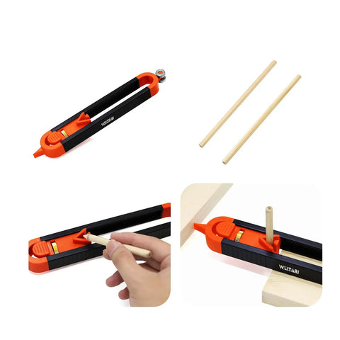 Slick Dual Sided Contour Gauge And Profile Scribe Tool With Tight Grip Lock for precise pin tracing on wood.