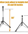 King Pin Tripod Stabilizer Jack For 5th Wheel RV, Drill-Adjustable, 5000 Lb Load Capacity, adjustable height 35 to 56 inches