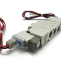 Heavy Duty Pneumatic Solenoid Valve For Industrial Tools And Machinery Parts SY500 Series side view with electrical connections.