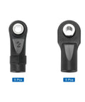 Beefy Lever Steering Linkage Ball Head Ends Kit For RC Crawlers, M4 Thread, 24mm And 22mm Lengths, 10 pcs black alloy