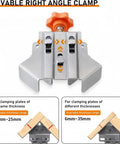 Stainless Steel 90 Degree Corner Clamp Set With Adjustable Swivel Jaws, Dope Pro Grade Right Angle Woodworking Clamp For DIY Cabinet Framing, Precise Joint Alignment, And Workshop Projects; movable right angle clamp for 16mm-25mm plates