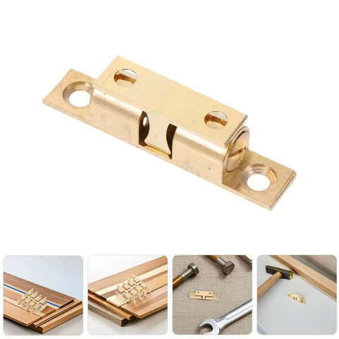 Brass Cabinet Door Catches Magnetic Latches Kit No Fuss Install, 10 Pack For Kitchen And Home Storage, 36mm Pitch Row