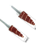 Pro Grade Flap Wheel Grinders With 10mm And 12mm Shank Cones for sanding wood, metal, plastic with tapered design.