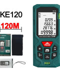 Digital Laser Rangefinder And Heavy Duty Tape Measure High Precision 120M Distance Meter with display and user manual.
