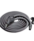 Current-Carrying Crush-Proof Central Vacuum Hose With Swivel Handle, 30 Foot Length, 1.38 Inch Inner Diameter, Dark Gray