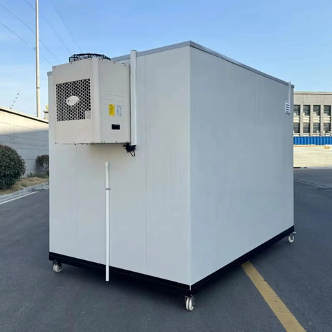 Heavy Duty Portable Blast Freezer Walk In Cold Room High Capacity Rapid Freezing System Mobile commercial unit on wheels.