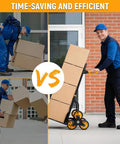 Heavy Duty Stair Climbing Cart With 330 Lb Capacity, 6 Wheel Folding Dolly And Telescoping Handle, Ergonomic Grip, Ideal For Moving Groceries, Boxes, And Bulky Items Up Stairs Or Across Floors.