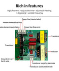 40KHz Ultrasonic Transducer Kit For PCB Cleaning with labeled circuit components