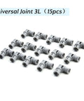 Universal U Joint 3L Set For Robotics Projects 15 Piece Light Gray U Joints Compatible With Mindstorms EV3 NXT display