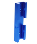 Straight Up Solid Aluminum Miter Track Fixture Connector Heavy Duty Cross Adapter For Standard Saw Rails No Sweat Woodworking Accessory. Blue aluminum track connector side view.