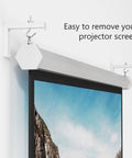 Rock Solid Universal Projector Screen Ceiling Mount With Heavy Duty Steel Brackets And Adjustable L Shape Hook for easy screen removal.