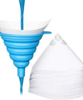 100 Pack Cone Paint Strainers With 190 Micron Filter Tips And Silicone Funnel For Automotive Sprayers And Home Use Cone Shaped Nylon Mesh Filters