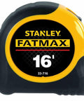 Front view of Fat Max 16 Ft Tape Measure With One And A Quarter Inch Wide Blade ABS Case Power Return Pro Grade Construction